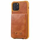 For iPhone 12 / 12 Pro Vertical Flip Wallet Shockproof Back Cover Protective Case with Holder & Card Slots & Lanyard & Photos Frames(Brown) - 1