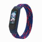 For Xiaomi Mi Band 5 / 4 / 3 / Huami Single Lap Braided Yarn + TPU Wrist Strap Watch Band, Size:M(Blue + Red) - 1