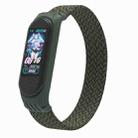 For Xiaomi Mi Band 5 / 4 / 3 / Huami Single Lap Braided Yarn + TPU Wrist Strap Watch Band, Size:L(Dark Green) - 1