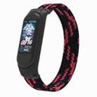 For Xiaomi Mi Band 5 / 4 / 3 / Huami Single Lap Braided Yarn + TPU Wrist Strap Watch Band, Size:L(Black + Red) - 1