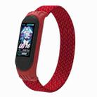 For Xiaomi Mi Band 5 / 4 / 3 / Huami Single Lap Braided Yarn + TPU Wrist Strap Watch Band, Size:L(Red) - 1