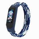 For Xiaomi Mi Band 5 / 4 / 3 / Huami Single Lap Braided Yarn + TPU Wrist Strap Watch Band, Size:L(Blue + White) - 1