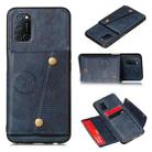 For Huawei Y7a Double Buckle PU + TPU Shockproof Magnetic Protective Case with Card Slot & Holder(Blue) - 1