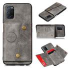 For Huawei Y7a Double Buckle PU + TPU Shockproof Magnetic Protective Case with Card Slot & Holder(Grey) - 1