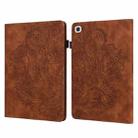 For Samsung Galaxy Tab A7 T500 Peacock Embossed Pattern TPU + PU Horizontal Flip Leather Case with Holder & Card Slots & Wallet(Brown) - 1