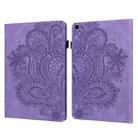 For Samsung Galaxy Tab A 8.0 (2019) T290 Peacock Embossed Pattern TPU + PU Horizontal Flip Leather Case with Holder & Card Slots & Wallet(Purple) - 1