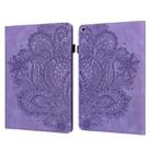 For Samsung Galaxy Tab A 10.1 (2019) T510 Peacock Embossed Pattern TPU + PU Horizontal Flip Leather Case with Holder & Card Slots & Wallet(Purple) - 1