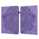 For Samsung Galaxy Tab A 10.1 (2016) T580 Peacock Embossed Pattern TPU + PU Horizontal Flip Leather Case with Holder & Card Slots & Wallet(Purple) - 1