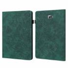 For Samsung Galaxy Tab A 10.1 (2016) T580 Peacock Embossed Pattern TPU + PU Horizontal Flip Leather Case with Holder & Card Slots & Wallet(Green) - 1