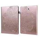 For Samsung Galaxy Tab S2 9.7 T815 Peacock Embossed Pattern TPU + PU Horizontal Flip Leather Case with Holder & Card Slots & Wallet(Rose Gold) - 1