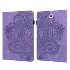 For Samsung Galaxy Tab S2 9.7 T815 Peacock Embossed Pattern TPU + PU Horizontal Flip Leather Case with Holder & Card Slots & Wallet(Purple) - 1