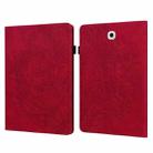 For Samsung Galaxy Tab S2 9.7 T815 Peacock Embossed Pattern TPU + PU Horizontal Flip Leather Case with Holder & Card Slots & Wallet(Red) - 1