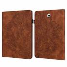 For Samsung Galaxy Tab S2 9.7 T815 Peacock Embossed Pattern TPU + PU Horizontal Flip Leather Case with Holder & Card Slots & Wallet(Brown) - 1