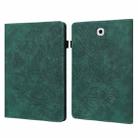 For Samsung Galaxy Tab S2 9.7 T815 Peacock Embossed Pattern TPU + PU Horizontal Flip Leather Case with Holder & Card Slots & Wallet(Green) - 1