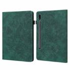 For Samsung Galaxy Tab S8 / Galaxy Tab S7 T875 Peacock Embossed Pattern TPU + PU Horizontal Flip Leather Case with Holder & Card Slots & Wallet(Green) - 1