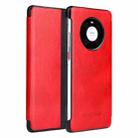 For Huawei Mate 40 Fierre Shann Crazy Horse Texture Horizontal Flip PU Leather Case with Smart View Window & Sleep Wake-up Function(Red) - 1