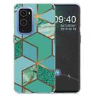 For OnePlus 9 Marble Pattern Shockproof  TPU Protective Case(Rhombus Green) - 1