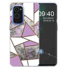 For OnePlus 9 Marble Pattern Shockproof  TPU Protective Case(Rhombus Gray Purple) - 1