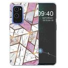 For OnePlus 9 Marble Pattern Shockproof  TPU Protective Case(Rhombus White Purple) - 1