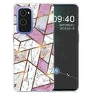 For OnePlus 9 Pro Marble Pattern Shockproof  TPU Protective Case(Rhombus White Purple) - 1