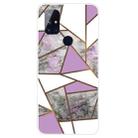 For OnePlus Nord N10 5G Marble Pattern Shockproof  TPU Protective Case(Rhombus Gray Purple) - 1