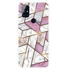 For OnePlus Nord N10 5G Marble Pattern Shockproof  TPU Protective Case(Rhombus White Purple) - 1