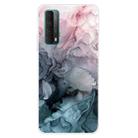 For Huawei P Smart 2021 Marble Pattern Shockproof  TPU Protective Case(Abstract Light Pink) - 1