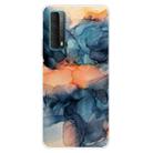 For Huawei P Smart 2021 Marble Pattern Shockproof  TPU Protective Case(Abstract Blue) - 1