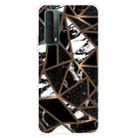 For Huawei P Smart 2021 Marble Pattern Shockproof  TPU Protective Case(Rhombus Black) - 1