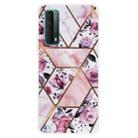 For Huawei P Smart 2021 Marble Pattern Shockproof  TPU Protective Case(Rhombus Rose) - 1