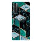 For Huawei P Smart 2021 Marble Pattern Shockproof  TPU Protective Case(Rhombus Dark Green) - 1