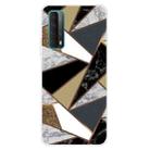 For Huawei P Smart 2021 Marble Pattern Shockproof  TPU Protective Case(Rhombus Golden Yellow) - 1