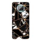 For Xiaomi Mi 10T Lite Marble Pattern Shockproof  TPU Protective Case(Rhombus Black) - 1