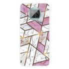 For Xiaomi Mi 10T Lite Marble Pattern Shockproof  TPU Protective Case(Rhombus White Purple) - 1