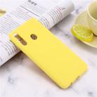 For Galaxy A10s Solid Color Liquid Silicone Shockproof Full Coverage Protective Case(Yellow) - 1