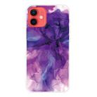 For iPhone 12 mini Marble Pattern Shockproof  TPU Protective Case (Abstract Purple) - 1
