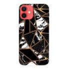 For iPhone 12 mini Marble Pattern Shockproof  TPU Protective Case (Rhombus Black) - 1