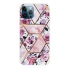 For iPhone 12 Pro Max Marble Pattern Shockproof  TPU Protective Case(Rhombus Rose) - 1