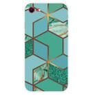 For iPhone SE 2022 / SE 2020 / 8 / 7 Marble Pattern Shockproof  TPU Protective Case(Rhombus Green) - 1