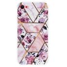For iPhone SE 2022 / SE 2020 / 8 / 7 Marble Pattern Shockproof  TPU Protective Case(Rhombus Rose) - 1
