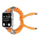 Skull Umbrella Cord Braided Watch Band For Apple Watch Ultra 49mm / Series 8&7 45mm / SE 2&6&SE&5&4 44mm / 3&2&1 42mm(Orange) - 1