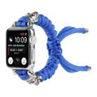 Skull Umbrella Cord Braided Watch Band For Apple Watch Ultra 49mm / Series 8&7 45mm / SE 2&6&SE&5&4 44mm / 3&2&1 42mm(Blue) - 1