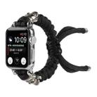 Skull Umbrella Cord Braided Watch Band For Apple Watch Series 7 45mm / 6 & SE & 5 & 4 44mm / 3 & 2 & 1 42mm(Black) - 1