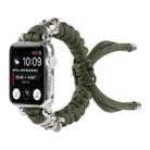 Skull Umbrella Cord Braided Watch Band For Apple Watch Ultra 49mm / Series 8&7 45mm / SE 2&6&SE&5&4 44mm / 3&2&1 42mm(Dark Green) - 1