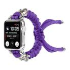 Skull Umbrella Cord Braided Watch Band For Apple Watch Ultra 49mm / Series 8&7 45mm / SE 2&6&SE&5&4 44mm / 3&2&1 42mm(Purple) - 1