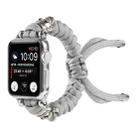 Skull Umbrella Cord Braided Watch Band For Apple Watch Series 9&8&7 41mm / SE 3&SE 2&6&SE&5&4 40mm / 3&2&1 38mm(Grey) - 1