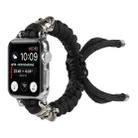 Skull Umbrella Cord Braided Watch Band For Apple Watch Series 8&7 41mm / SE 2&6&SE&5&4 40mm / 3&2&1 38mm(Black) - 1
