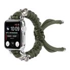 Skull Umbrella Cord Braided Watch Band For Apple Watch Series 9&8&7 41mm / SE 3&SE 2&6&SE&5&4 40mm / 3&2&1 38mm(Dark Green) - 1