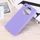 For Huawei Mate 30 Pro Solid Color Liquid Silicone Shockproof Coverage Protective Case(Purple) - 1