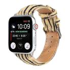 Horsehair Fluffy Leopard Print Leather Watch Band For Apple Watch Ultra 49mm / Series 8&7 45mm / SE 2&6&SE&5&4 44mm / 3&2&1 42mm(4) - 1